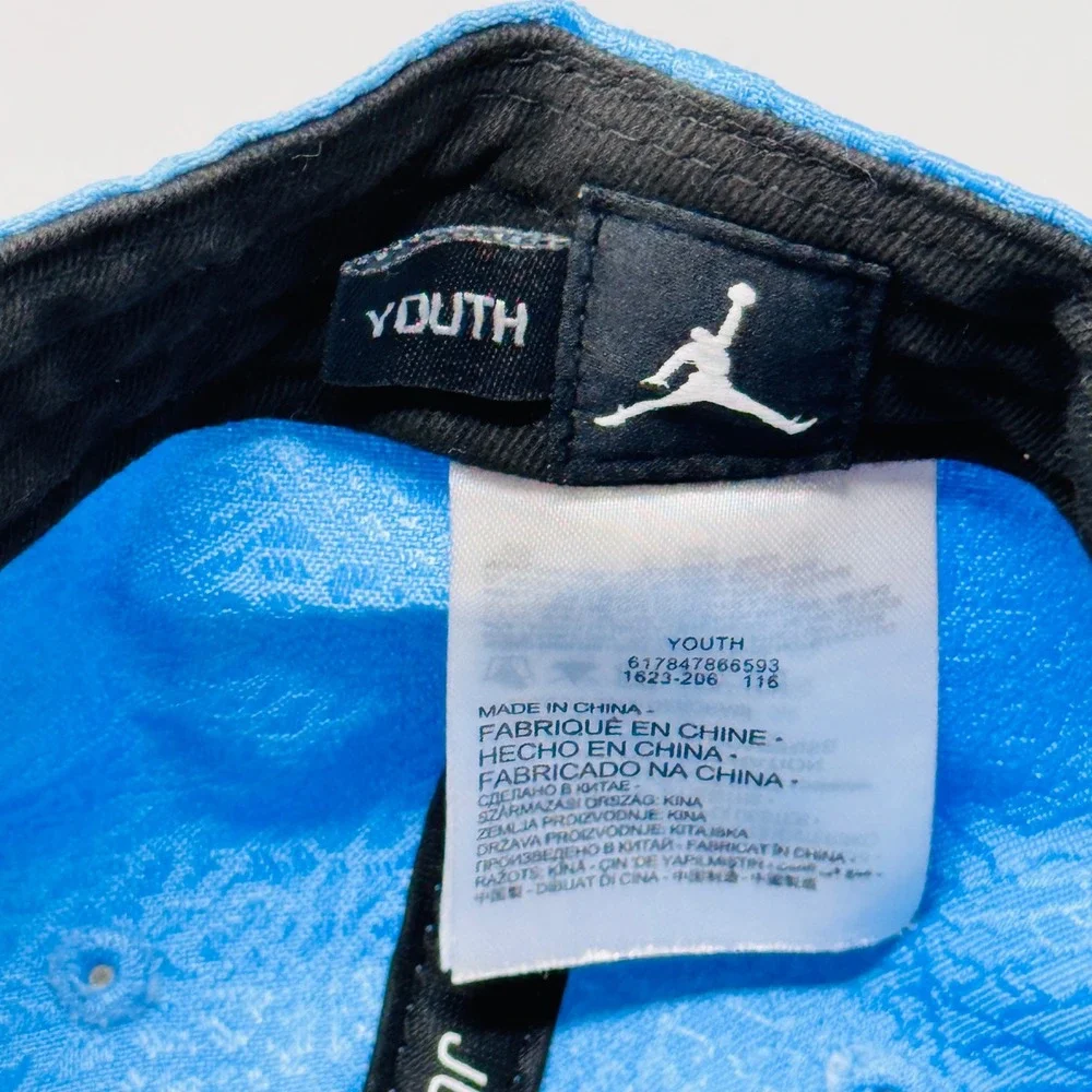 Jordan Hat Youth OS Blue White Jumpman Elephant Print Snapback Cap